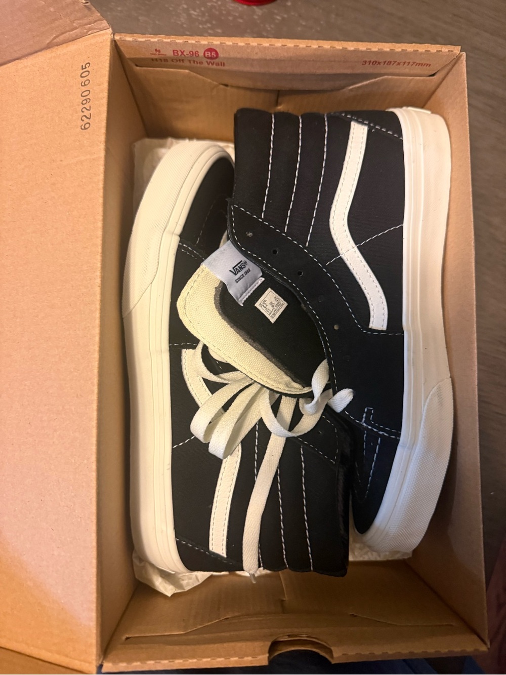Vans Kids Black & White High-Top Skate Sneakers